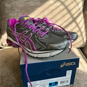 Asics Women's Gray and Pink Sneakers